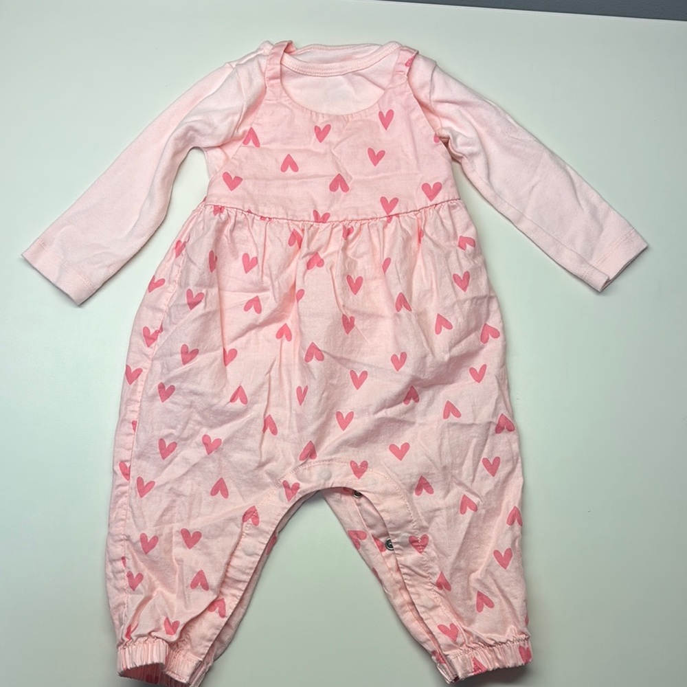 Carter’s Pink Heart Baby Romper- 3-6 Month